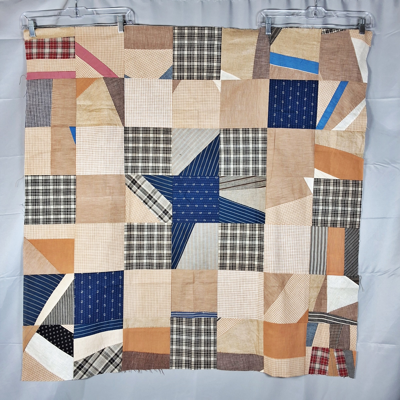 19th Century Quilt Top - Plaids and Stripes