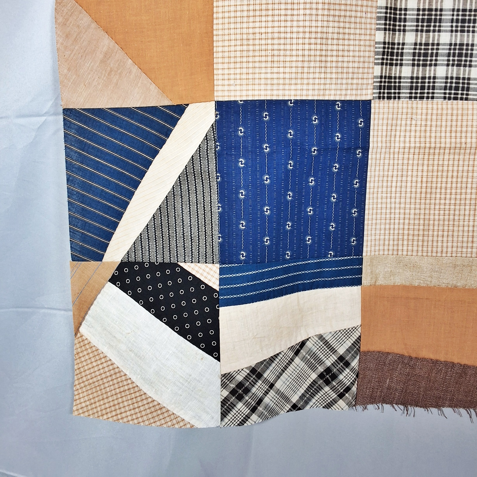19th Century Quilt Top - Plaids and Stripes