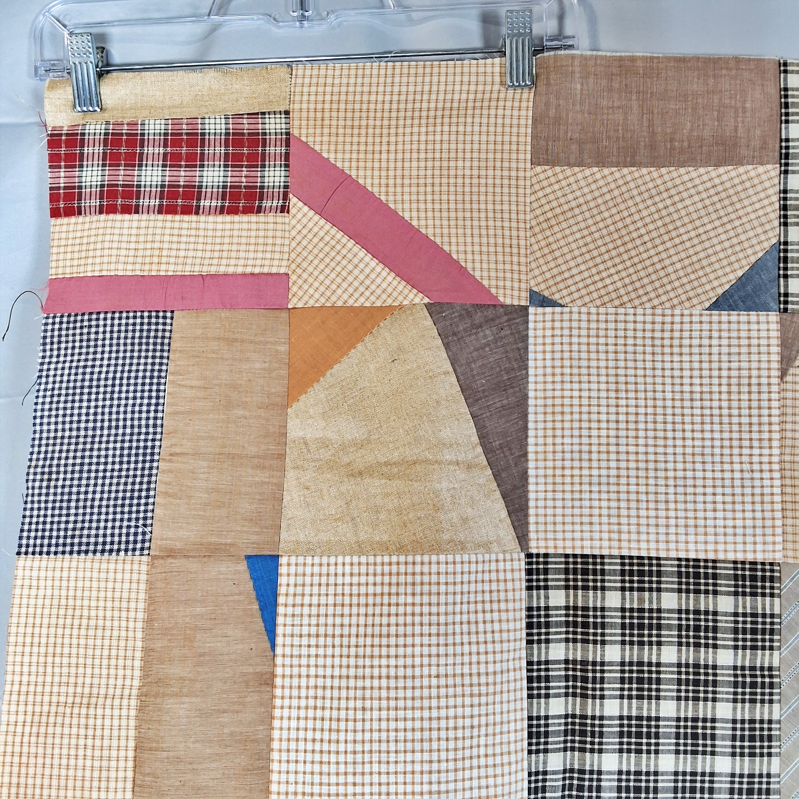 19th Century Quilt Top - Plaids and Stripes