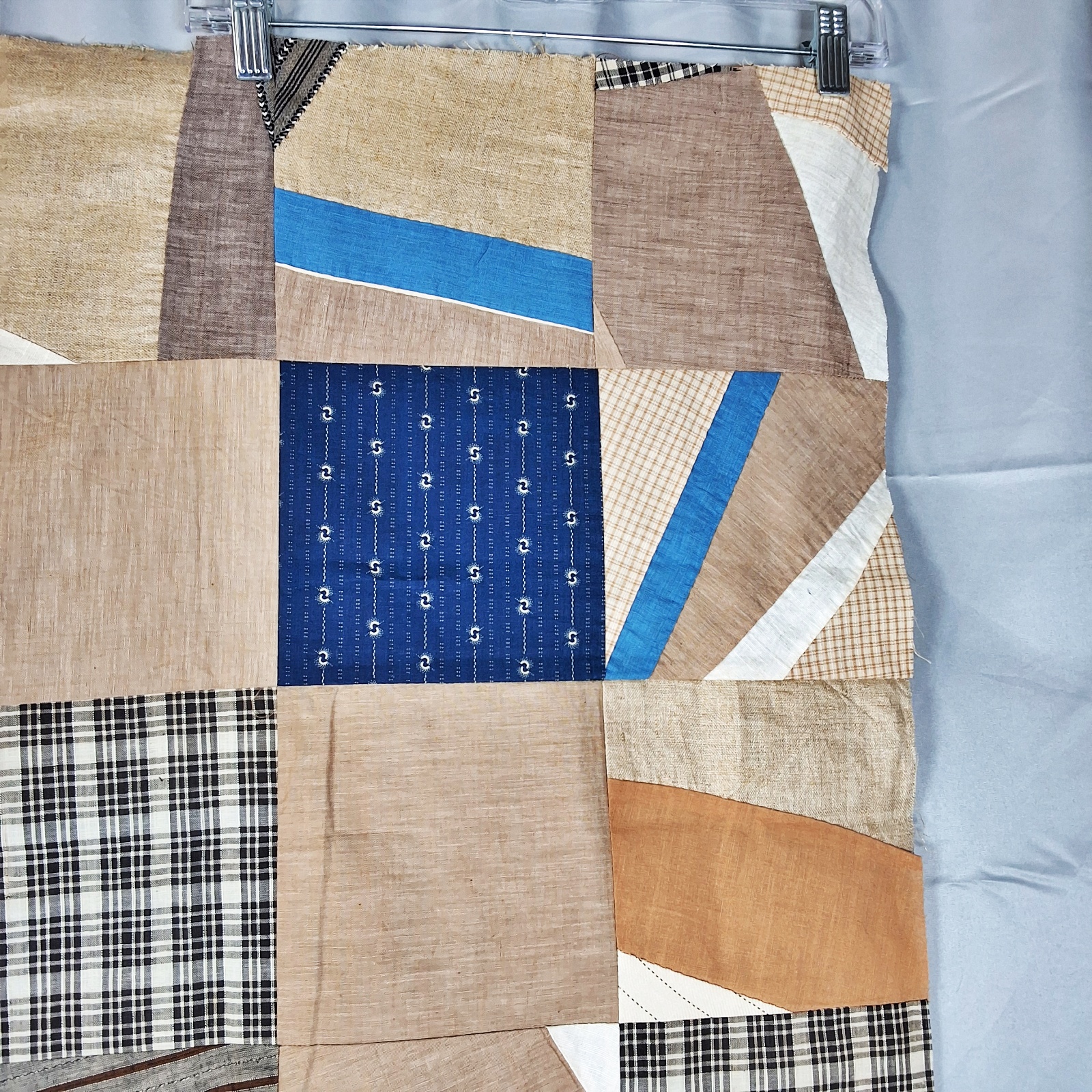 19th Century Quilt Top - Plaids and Stripes