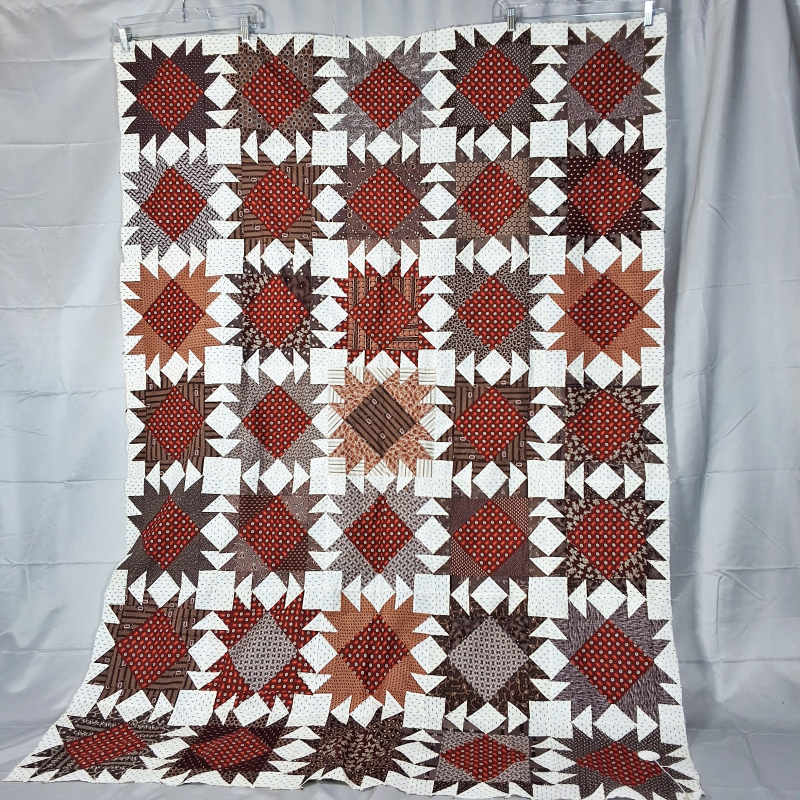 Antique King's Crown Quilt Top - 1865