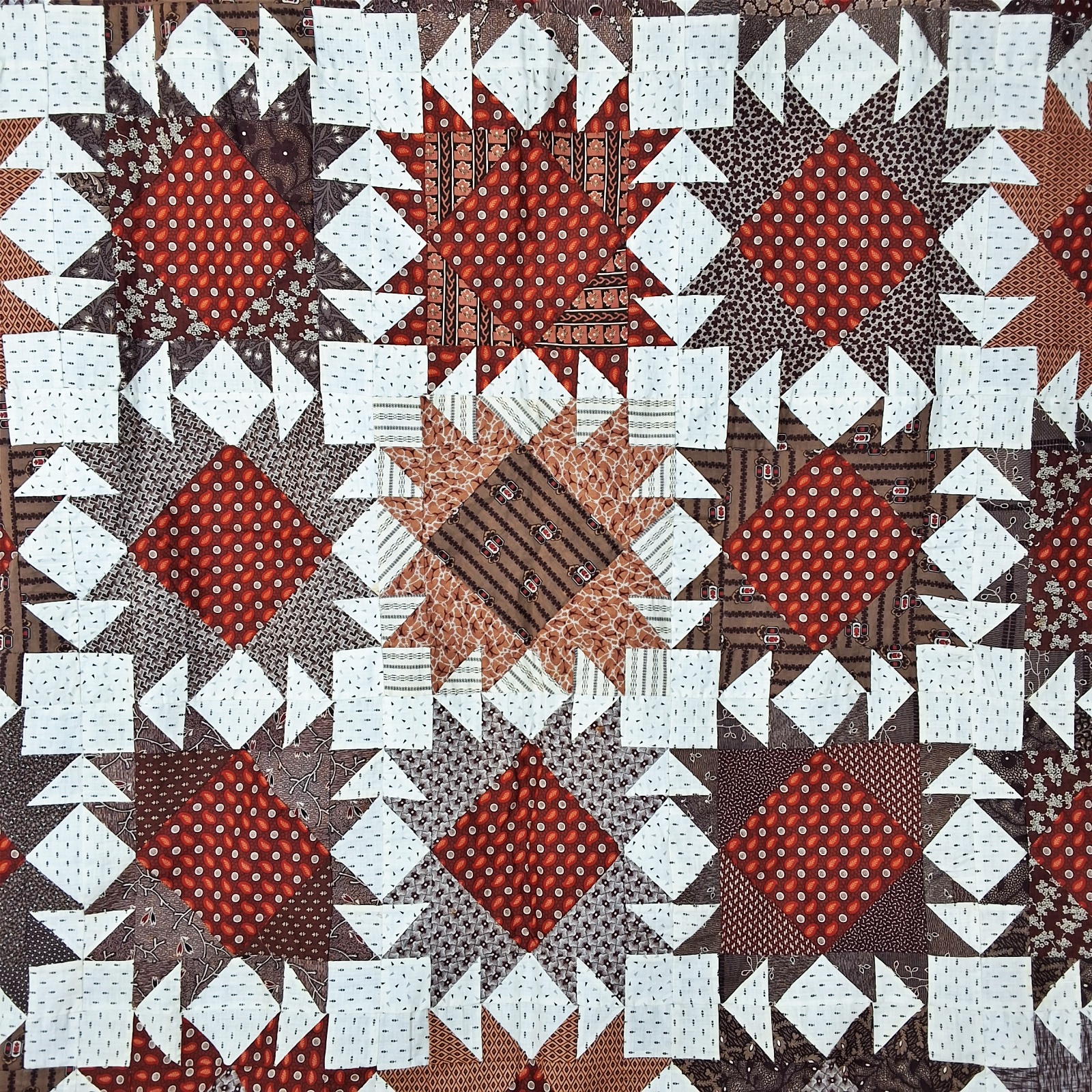 Antique King's Crown Quilt Top - 1865