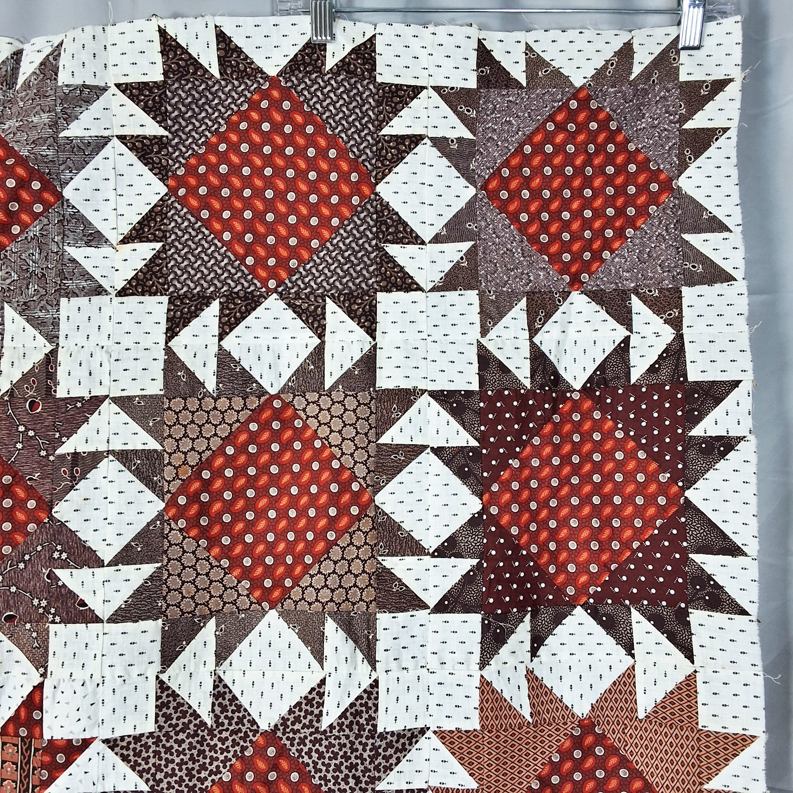 Antique King's Crown Quilt Top - 1865