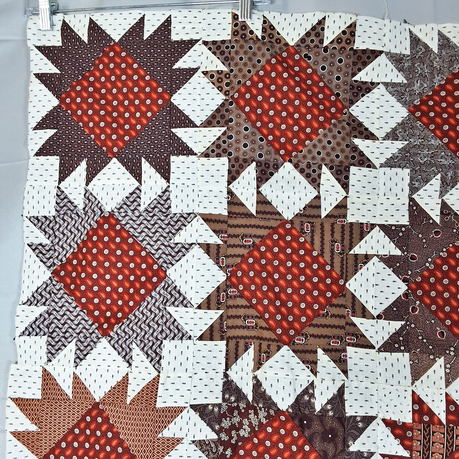 Antique King's Crown Quilt Top - 1865