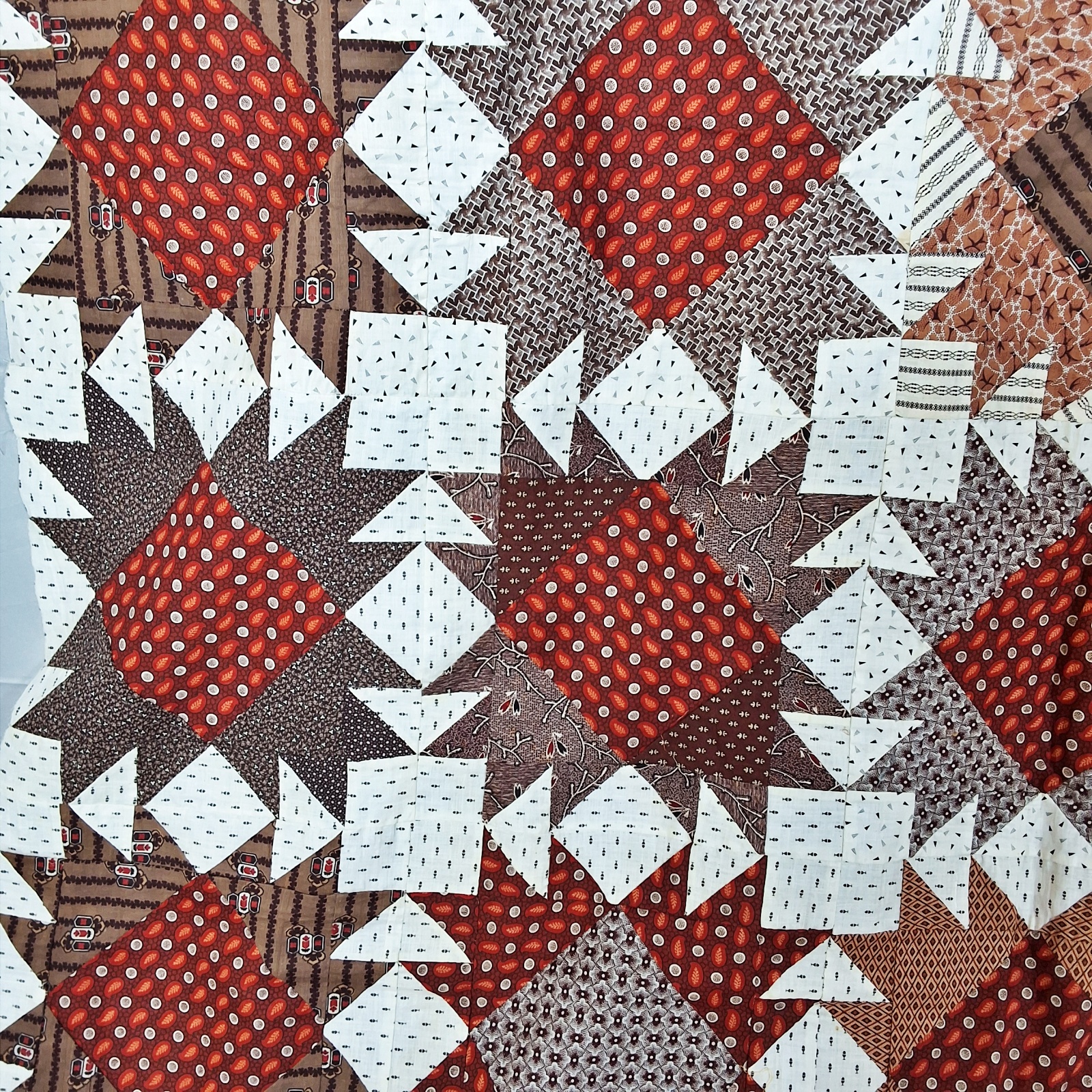 Antique King's Crown Quilt Top - 1865