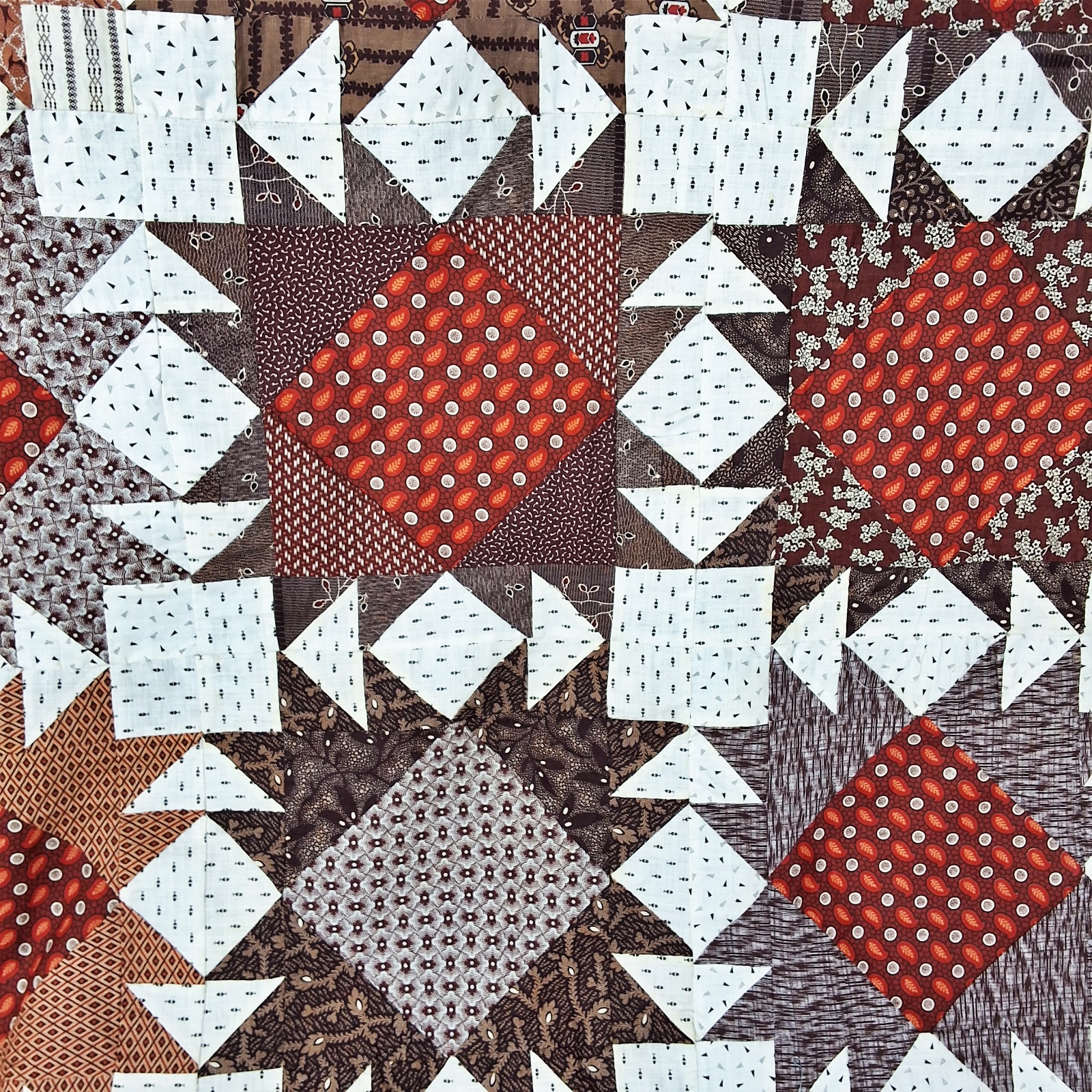 Antique King's Crown Quilt Top - 1865