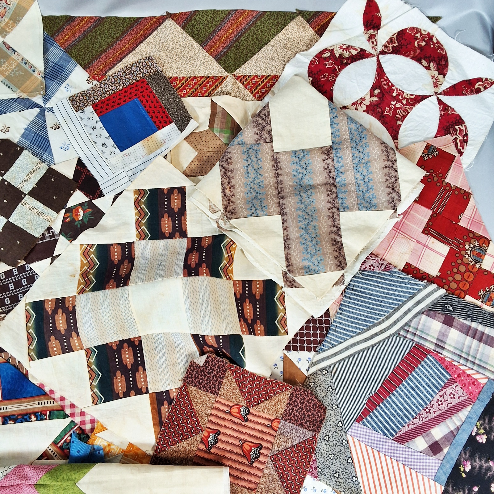 52 Antique Quilt Blocks - Various Sizes