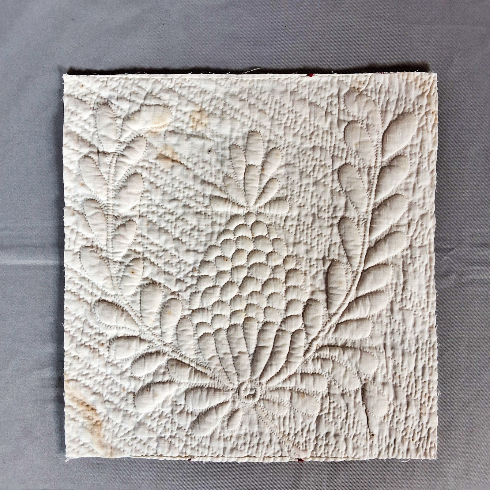 4 Antique Quilted Fragments
