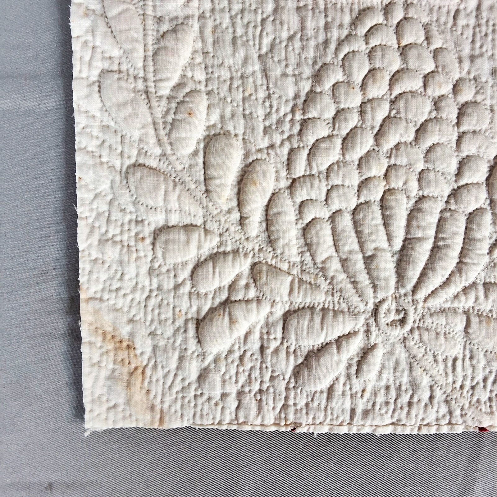 4 Antique Quilted Fragments