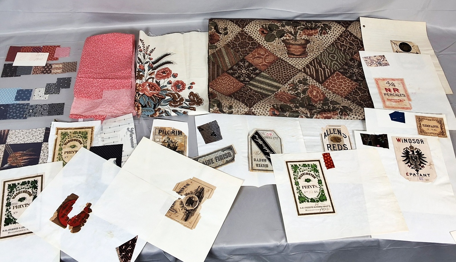 Antique 19th Century Printed Patchwork and Samples