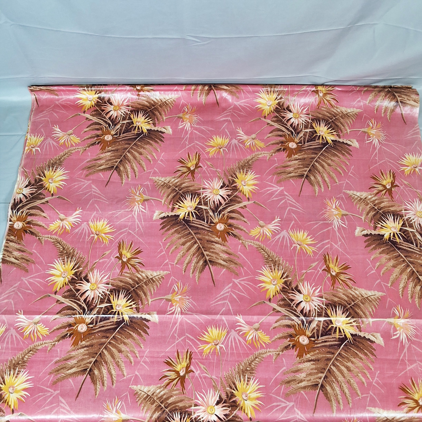 Antique 1880s Glazed Cotton Chintz - France