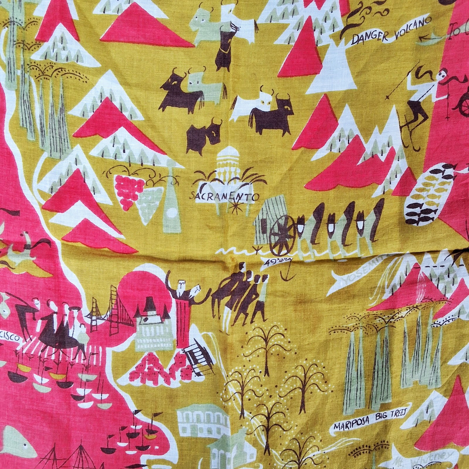 3 Vintage Conversational Scarves