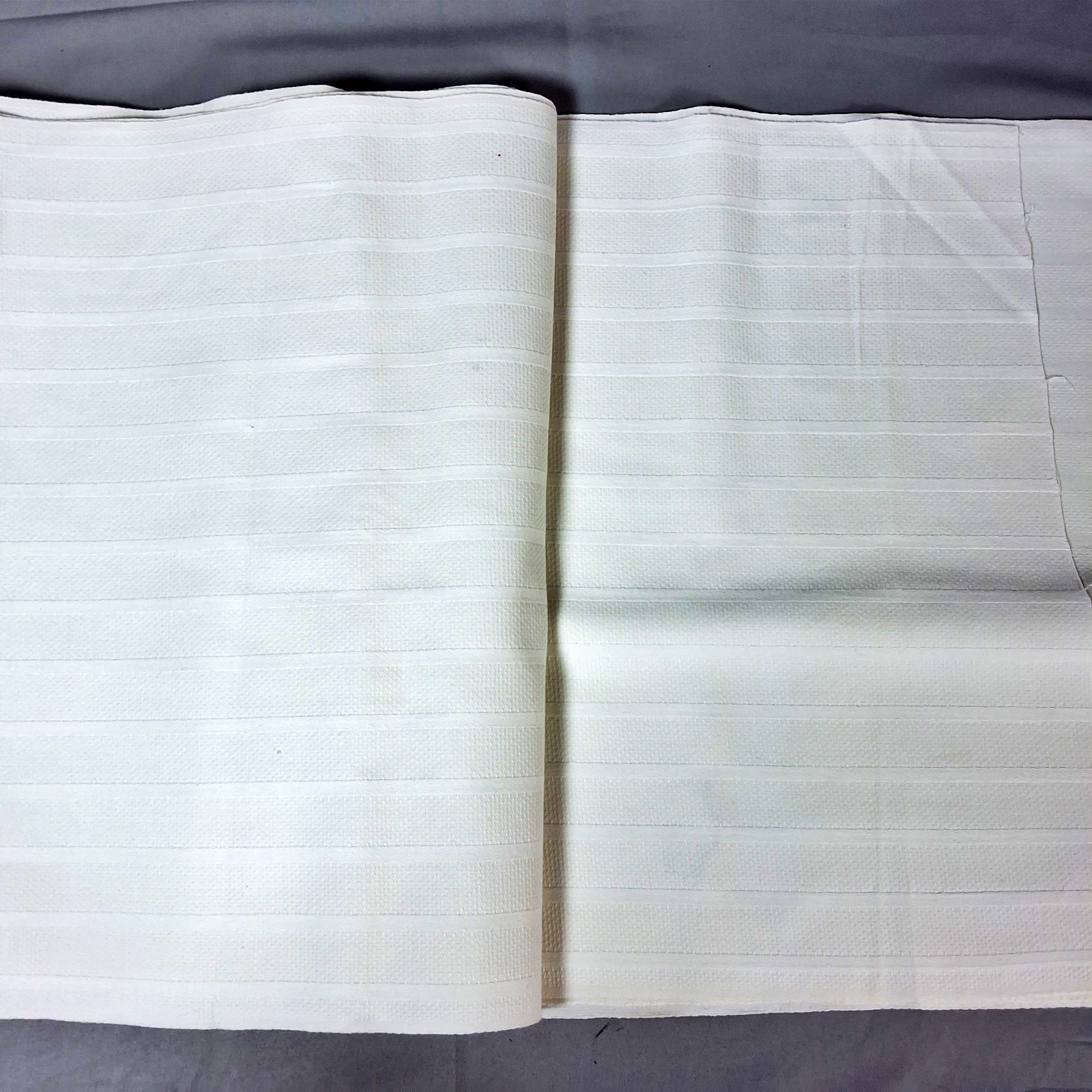 2 Vintage White Toweling Fabrics - Yardage