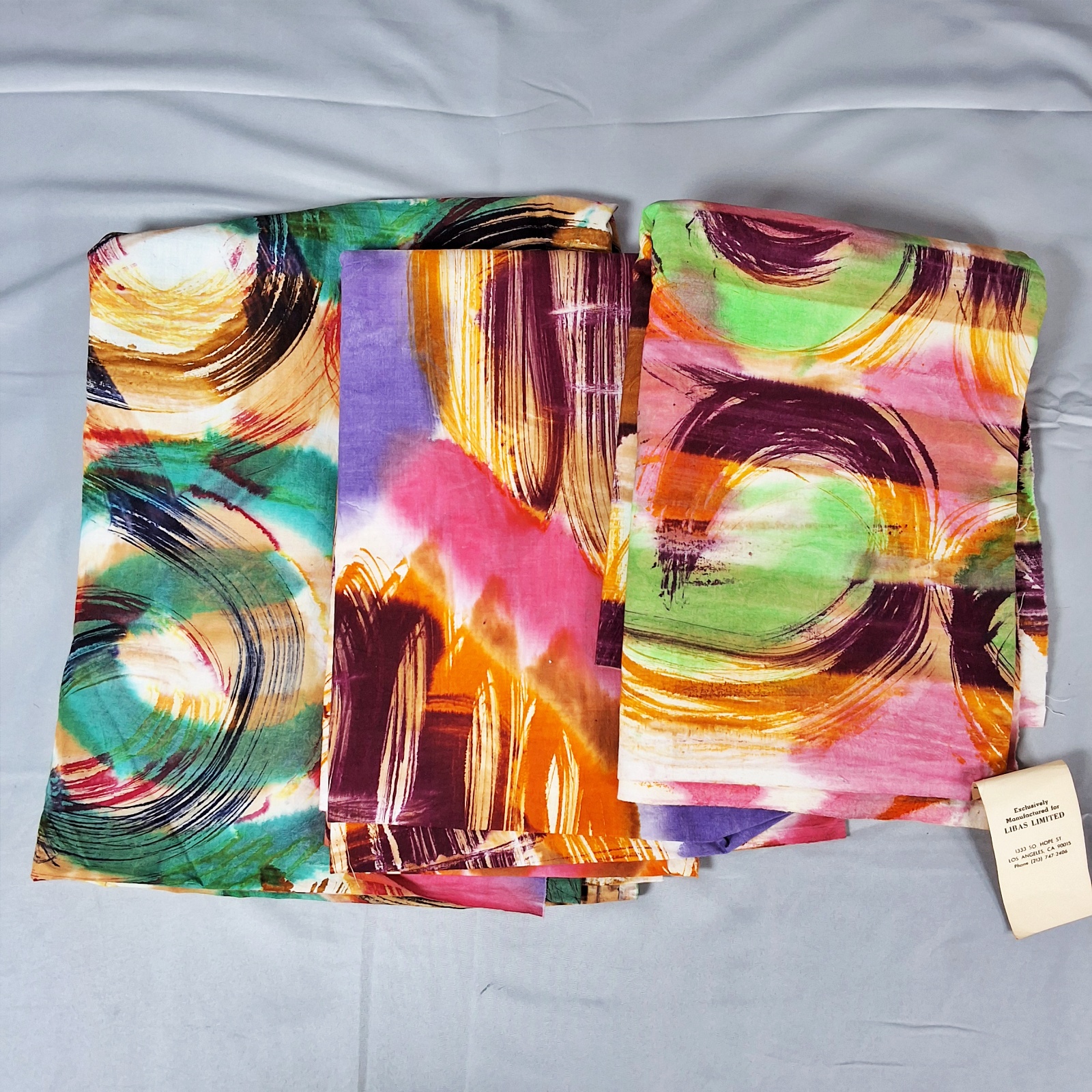 3 Hand Dyed Cotton Fabrics from India - Yardage