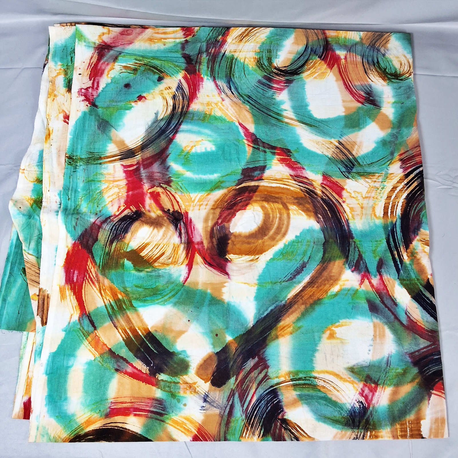 3 Hand Dyed Cotton Fabrics from India - Yardage