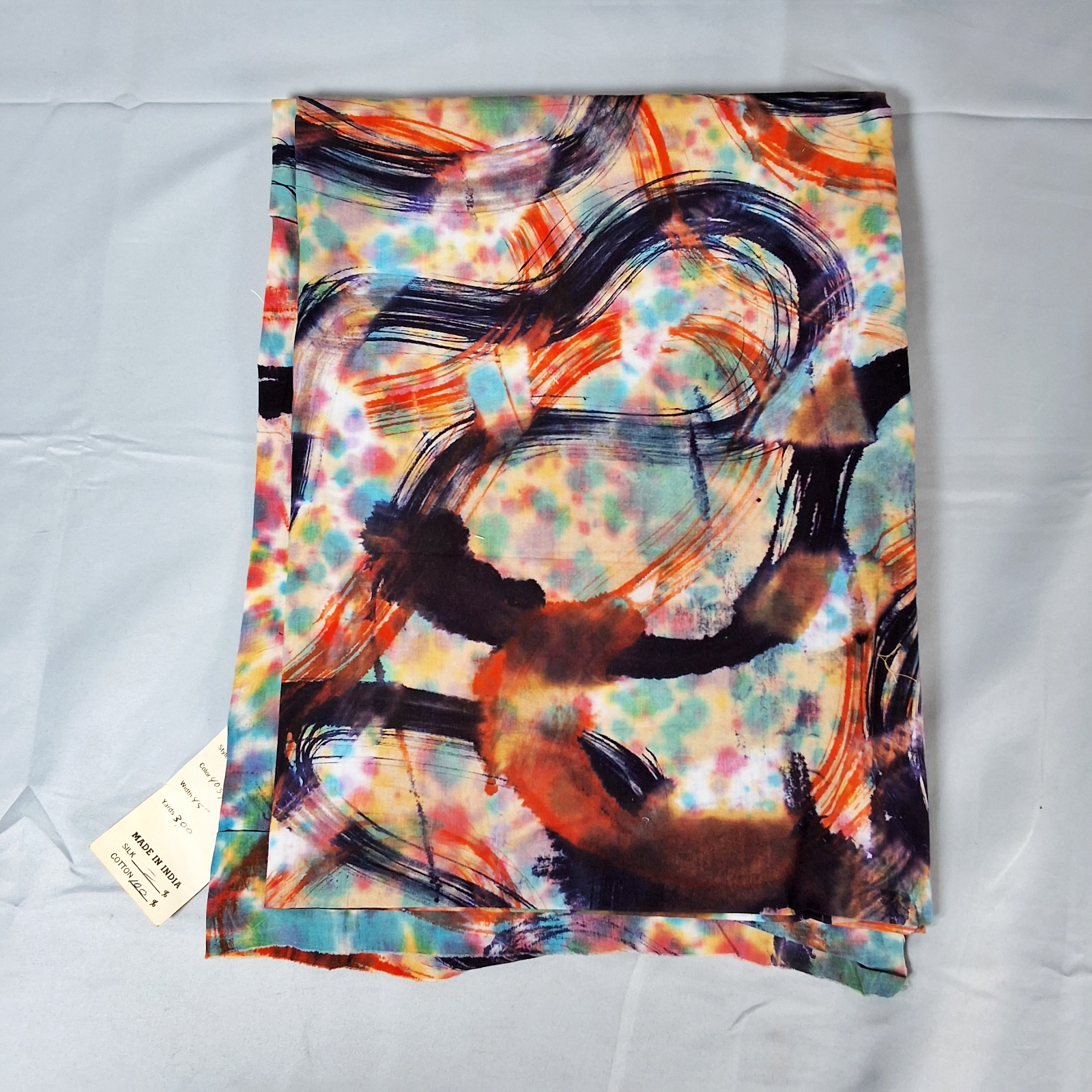 2 Hand Dyed Cotton Fabrics from India