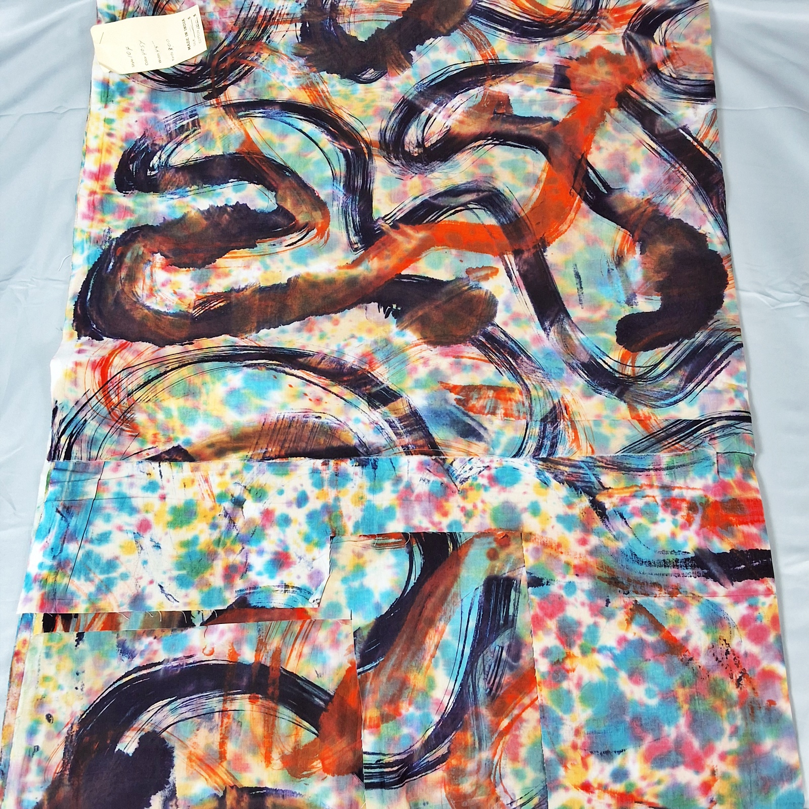 2 Hand Dyed Cotton Fabrics from India