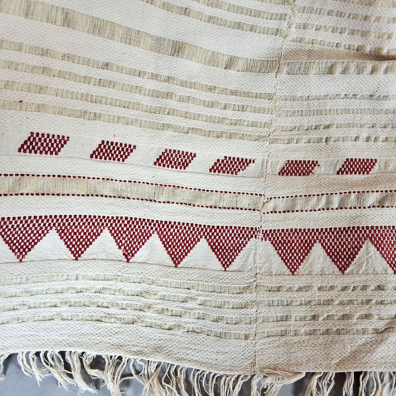Antique Cotton and Linen Coverlet