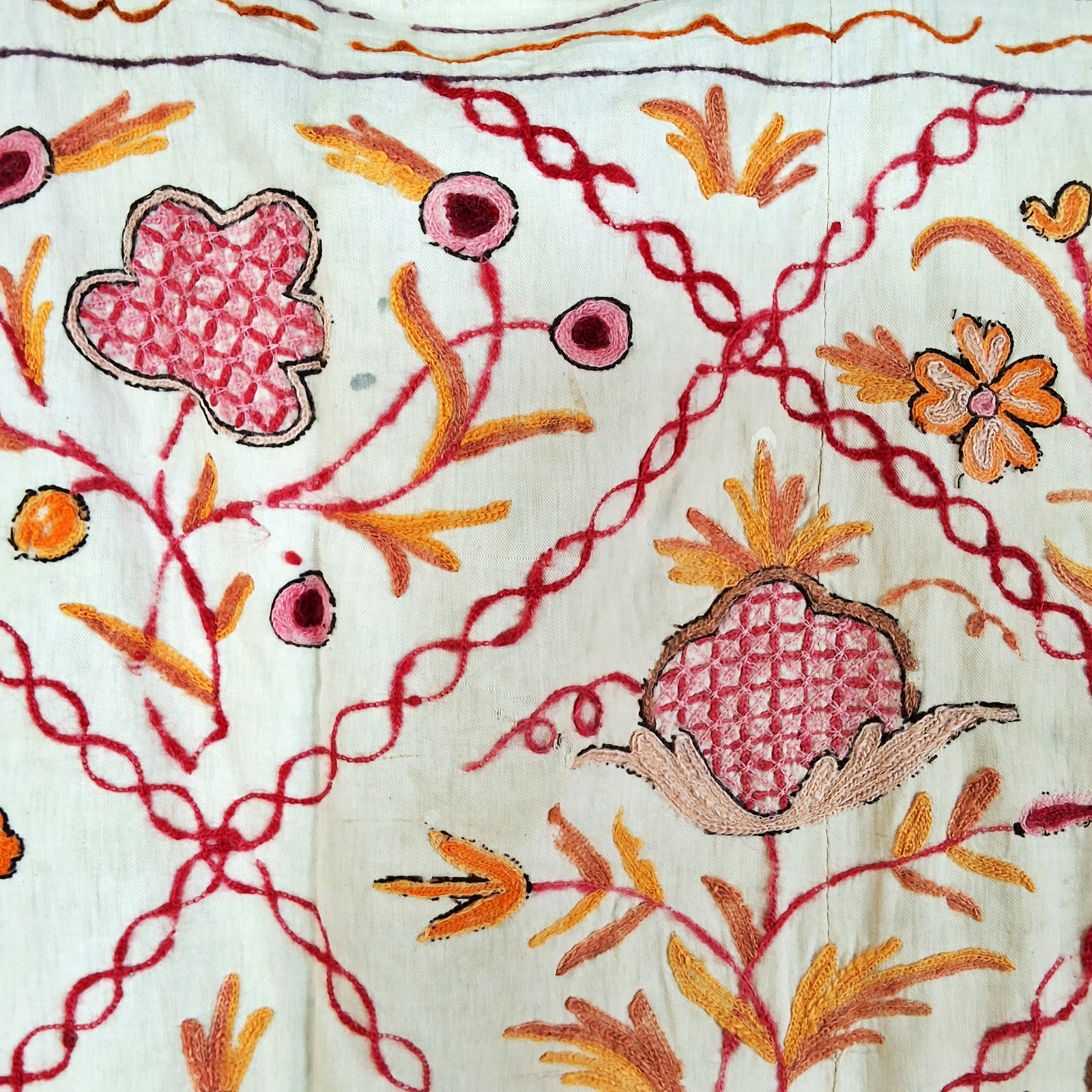 2 Antique Crewel Twin Bedspreads