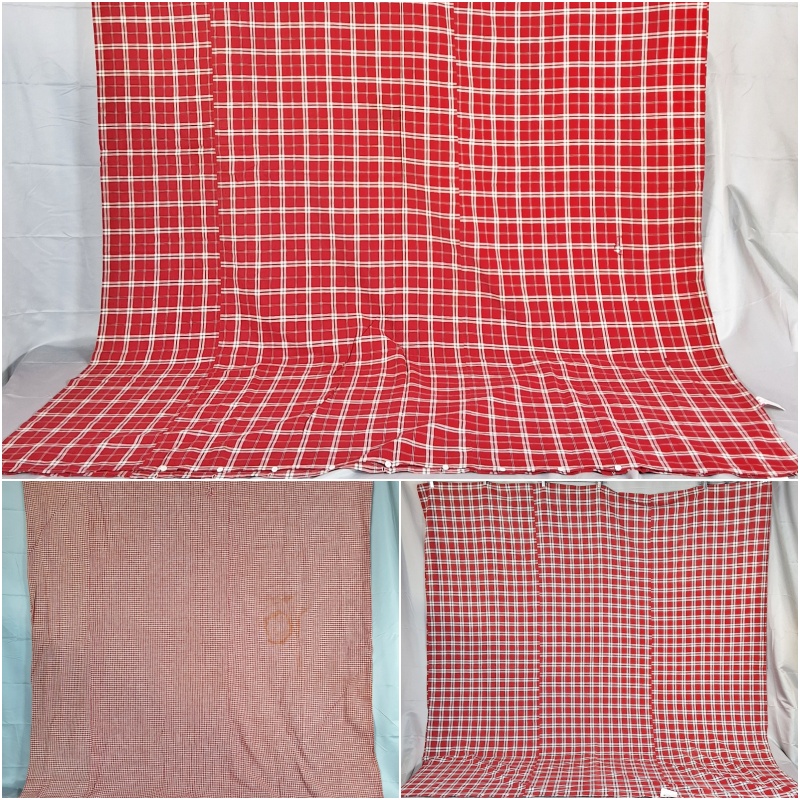 3 Vintage Red Tick Duvets