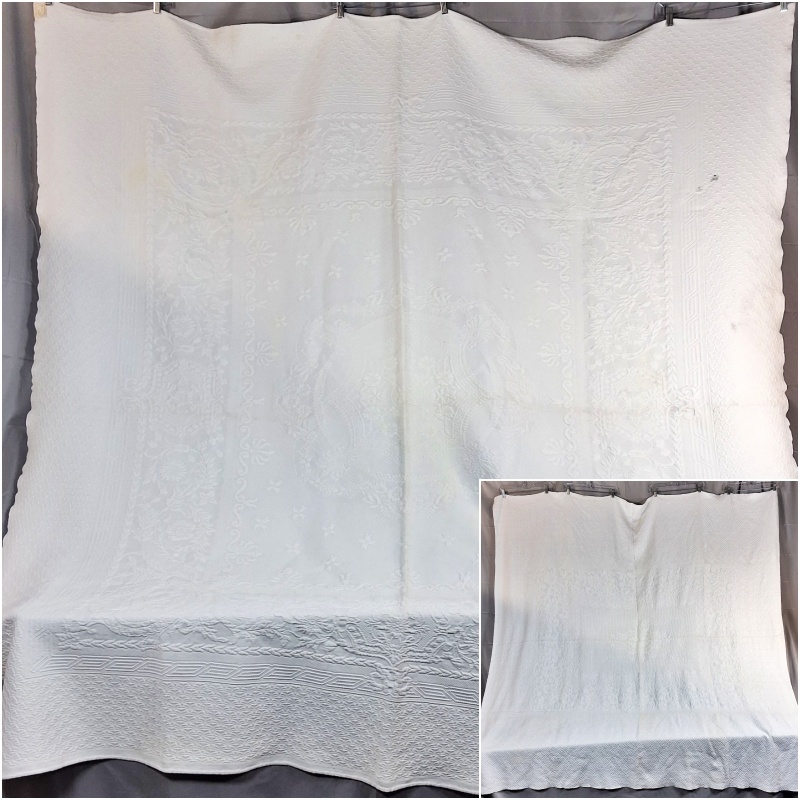 2 Vintage White Marseilles Coverlets