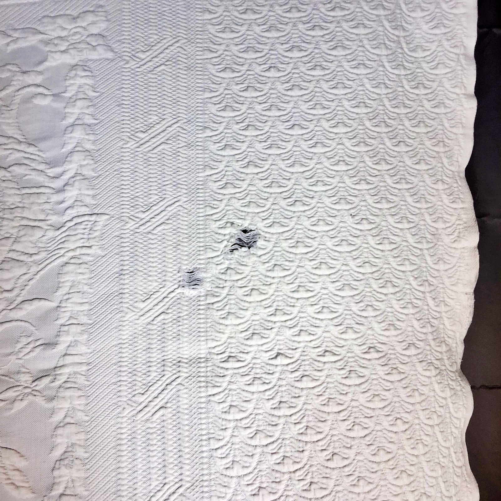 2 Vintage White Marseilles Coverlets