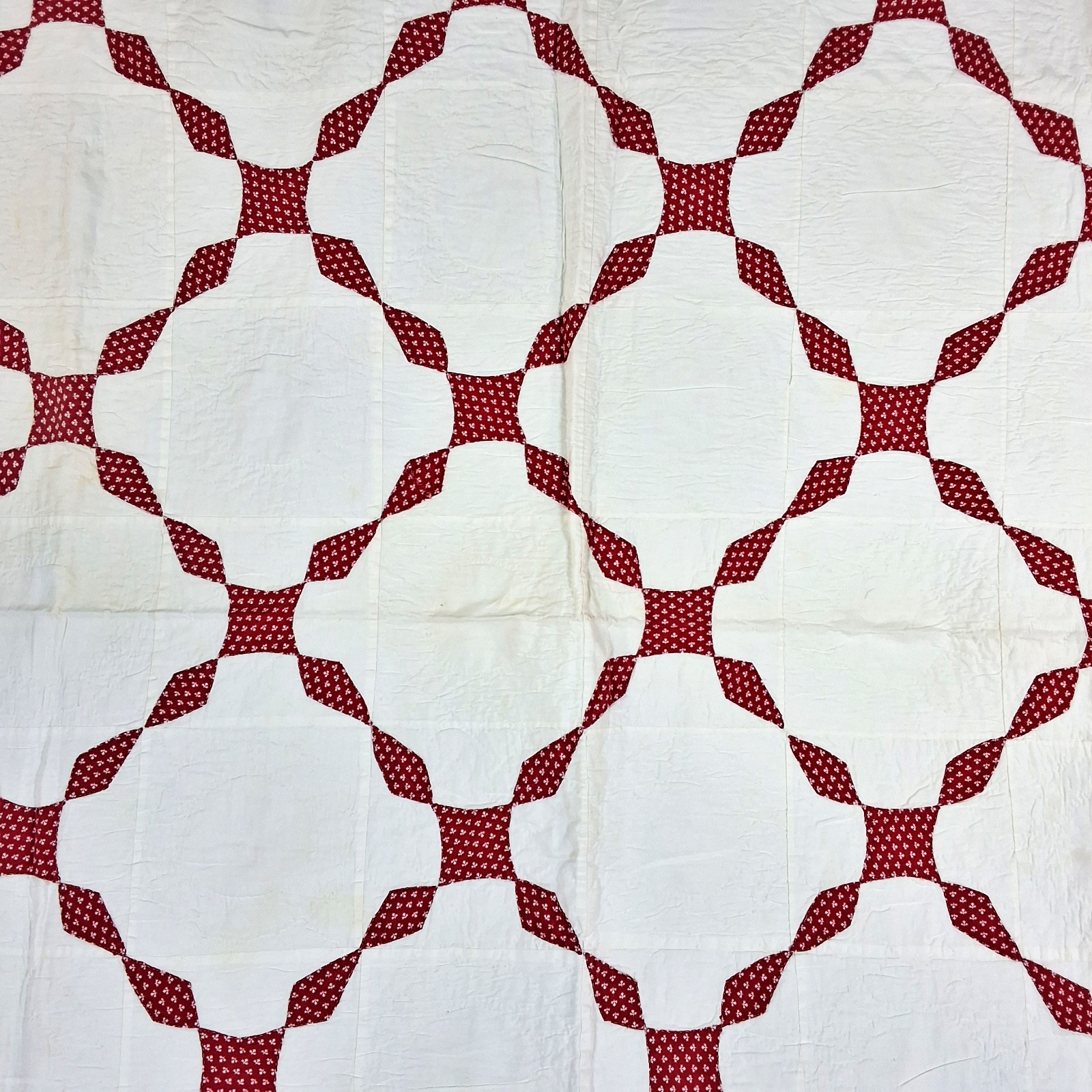 2 Vintage Red and White Quilts