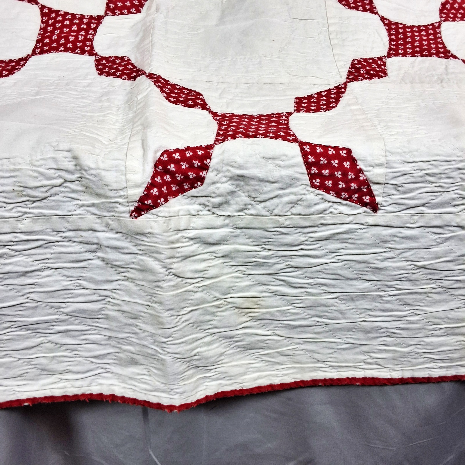 2 Vintage Red and White Quilts