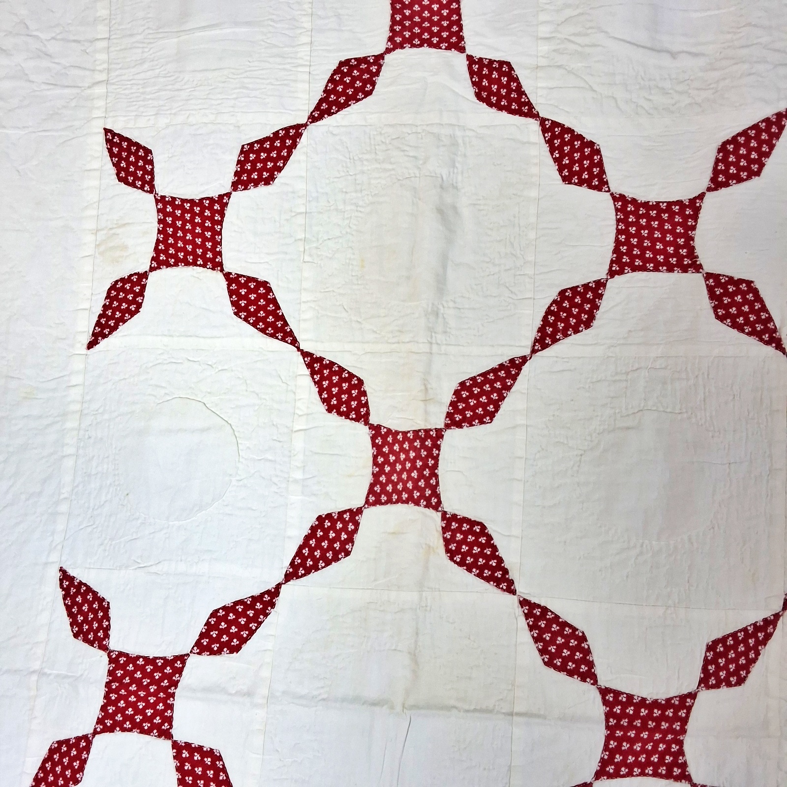 2 Vintage Red and White Quilts