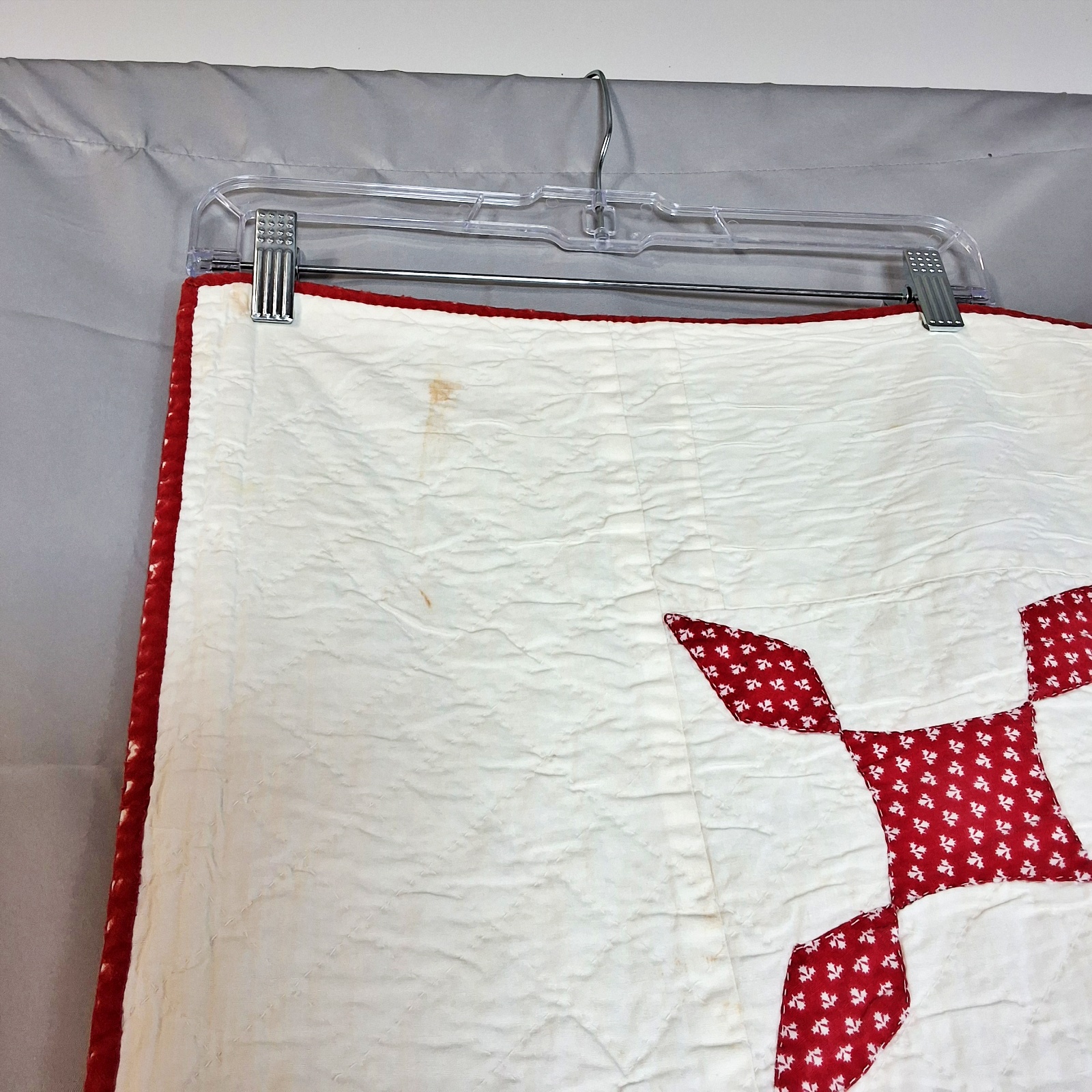 2 Vintage Red and White Quilts