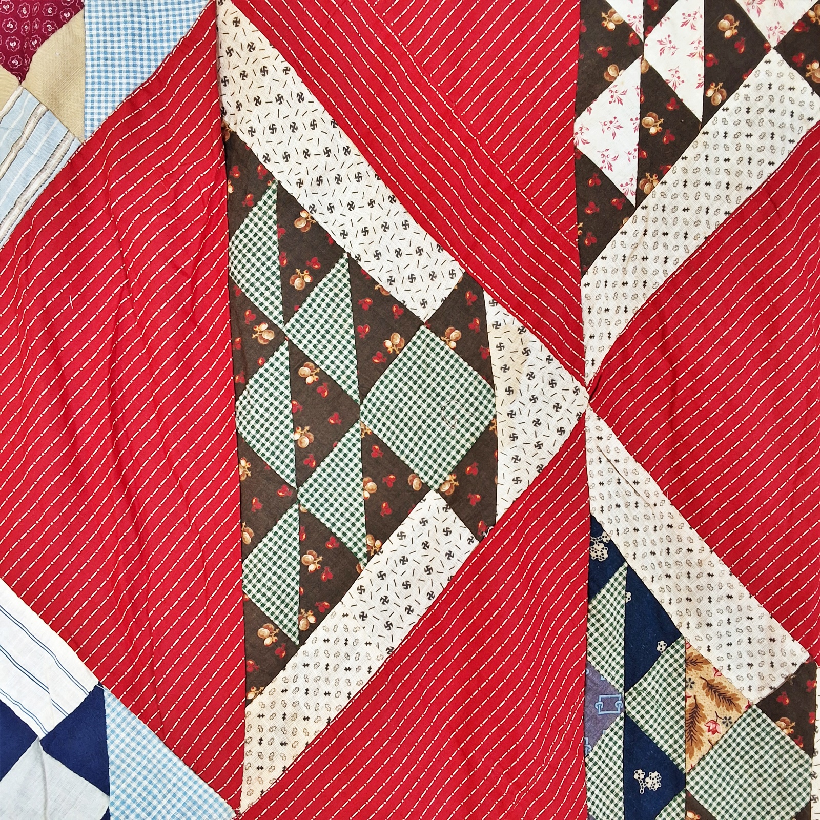 Antique 1890s Basket Quilt Top