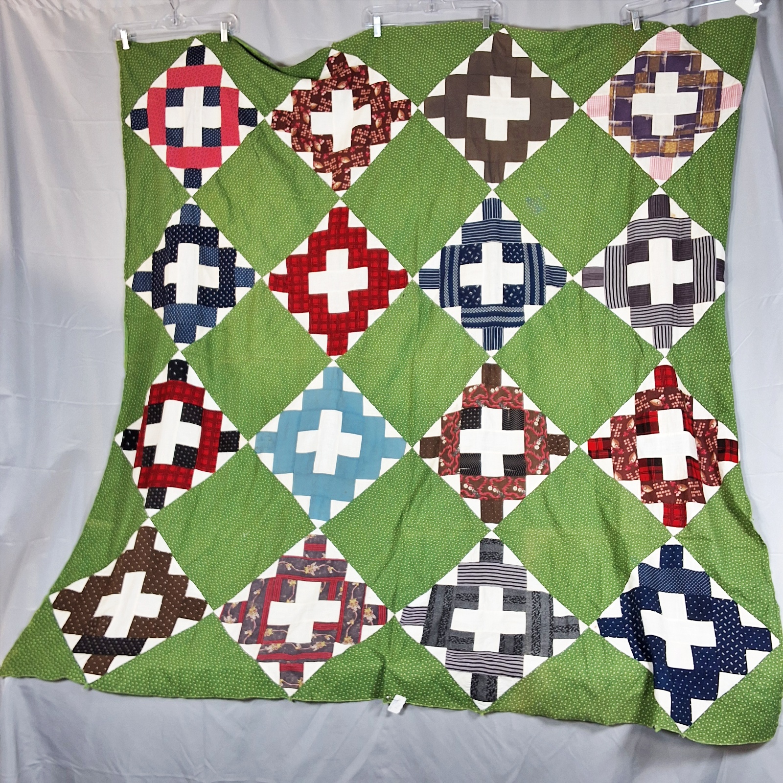 Antique 1890s Album Block Quilt Top