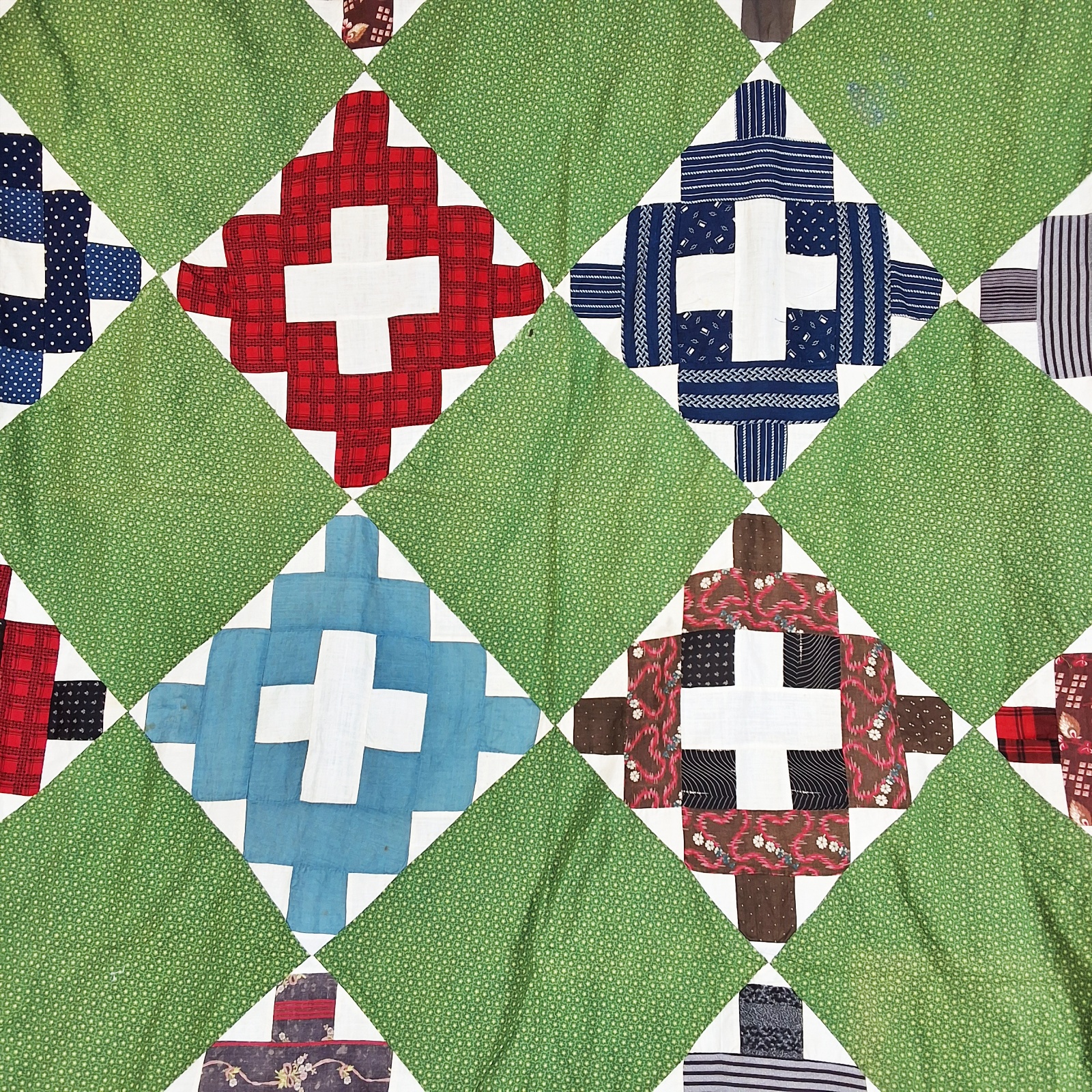 Antique 1890s Album Block Quilt Top