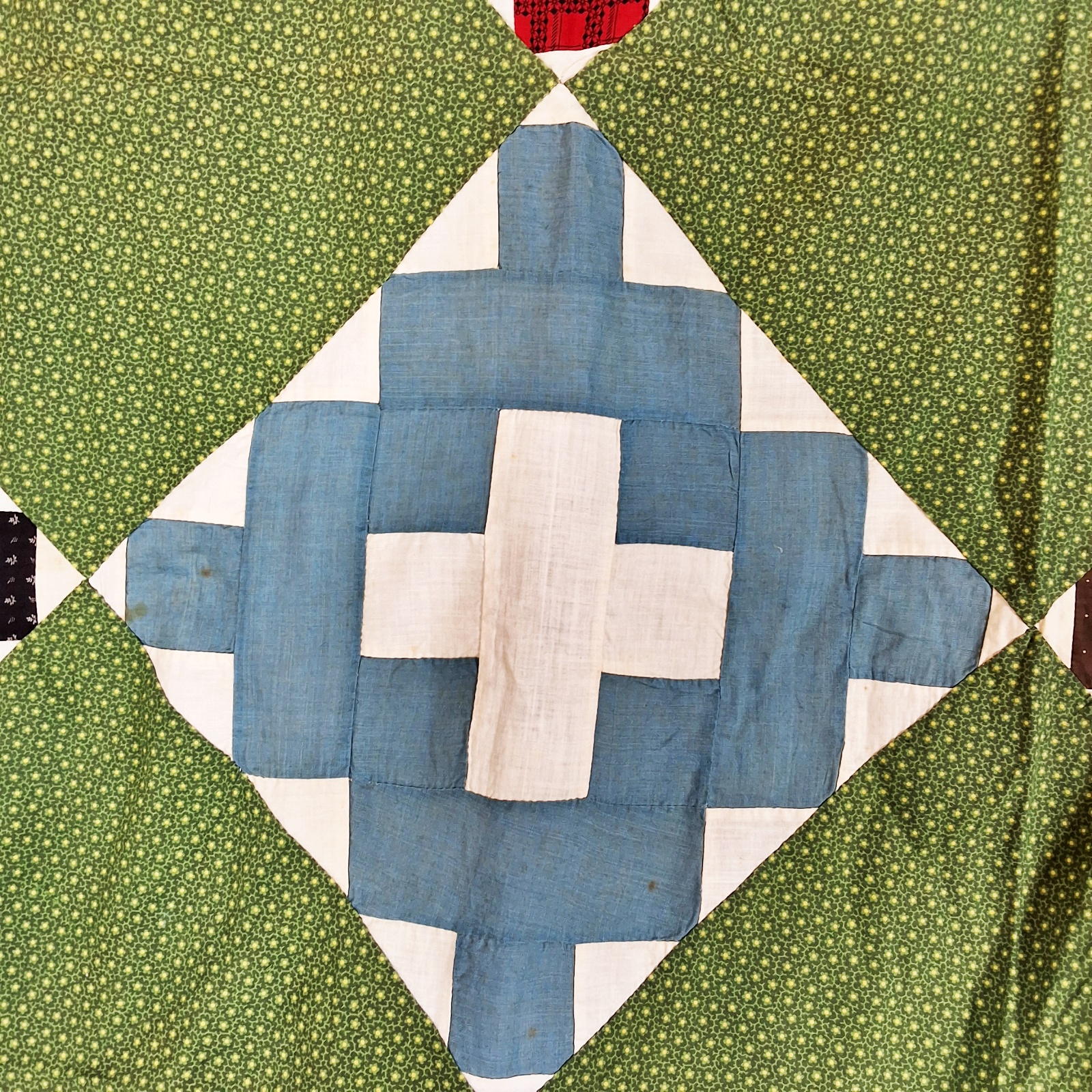 Antique 1890s Album Block Quilt Top