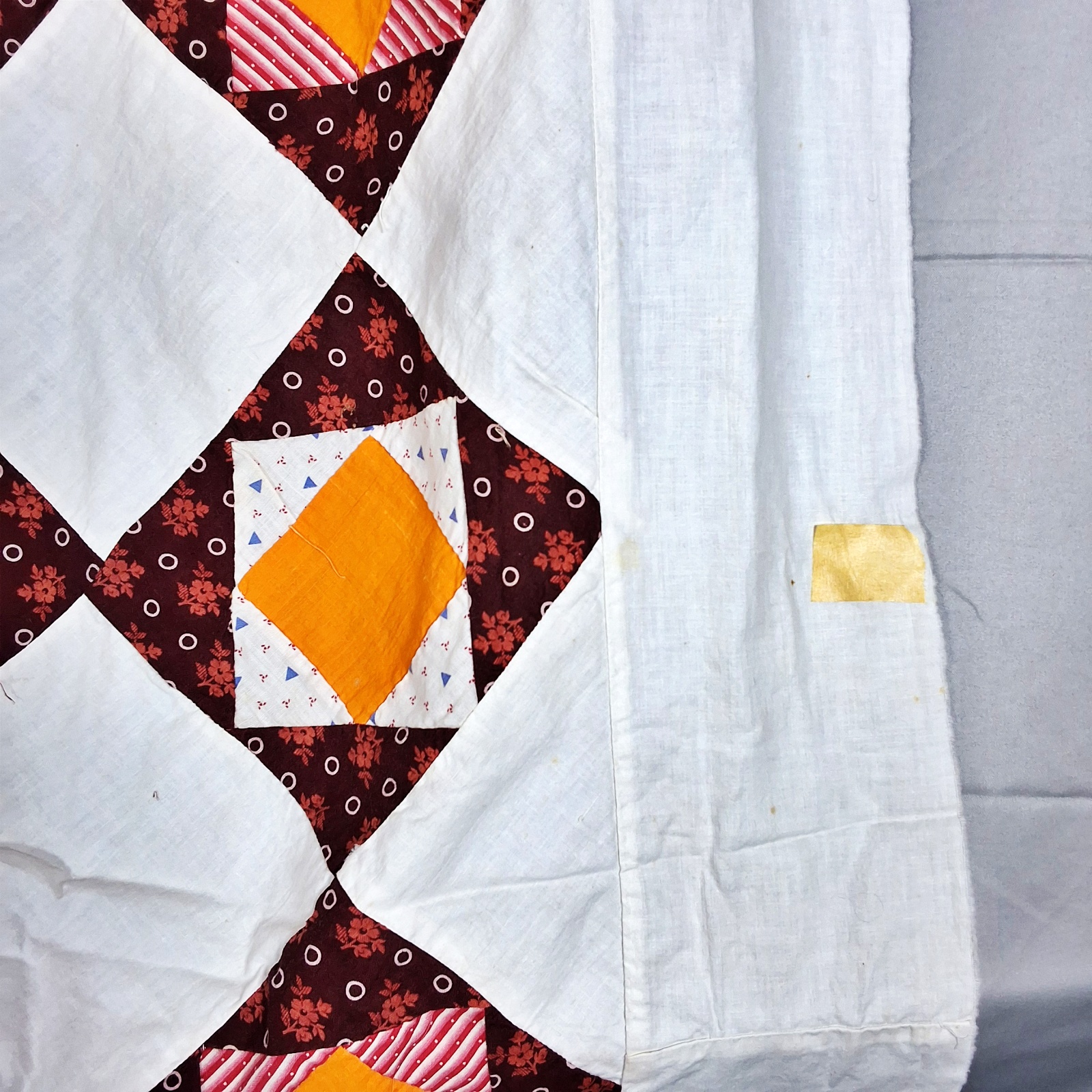 Antique 1880s Economy Patch Quilt Top