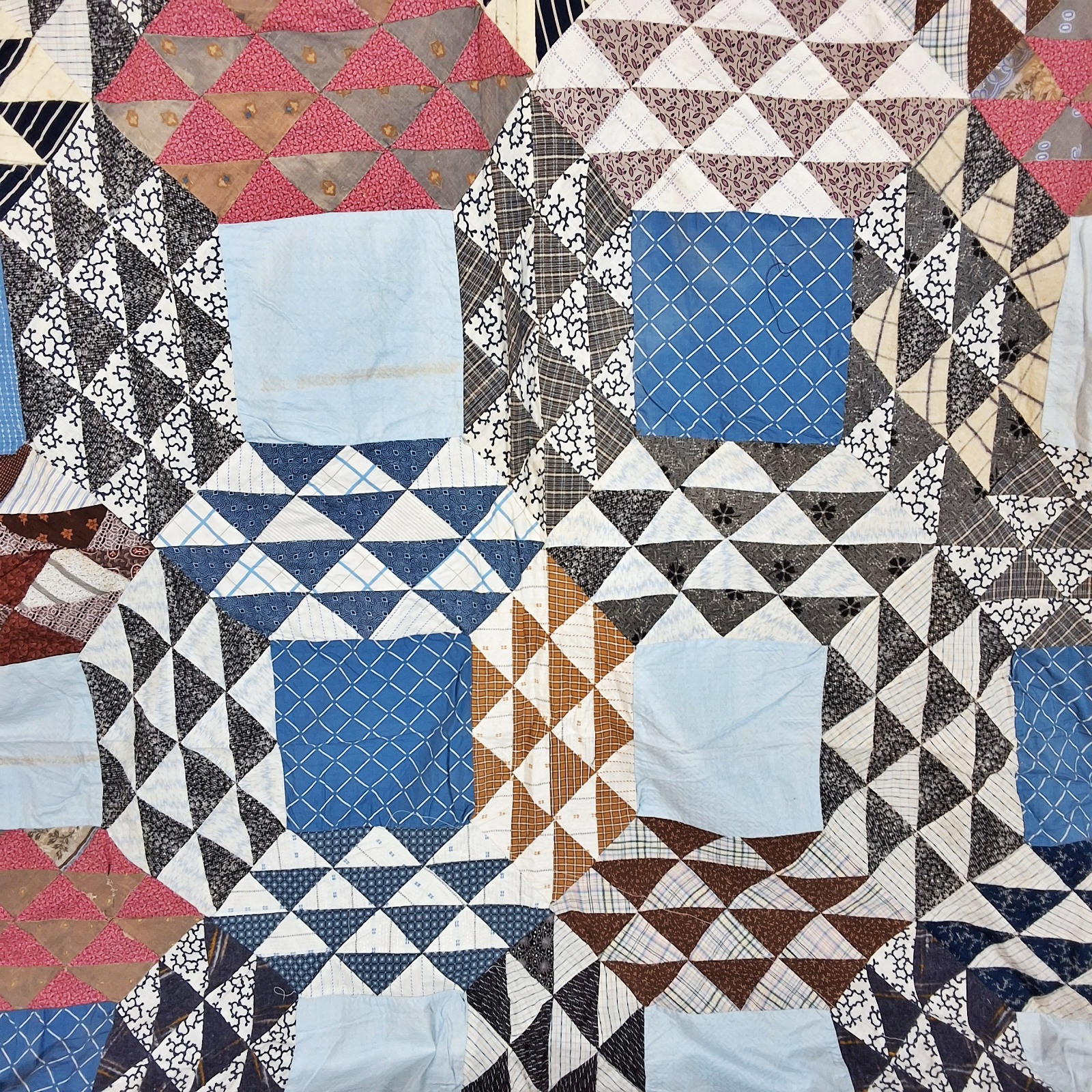 Vintage 1950s Ocean Waves Quilt Top