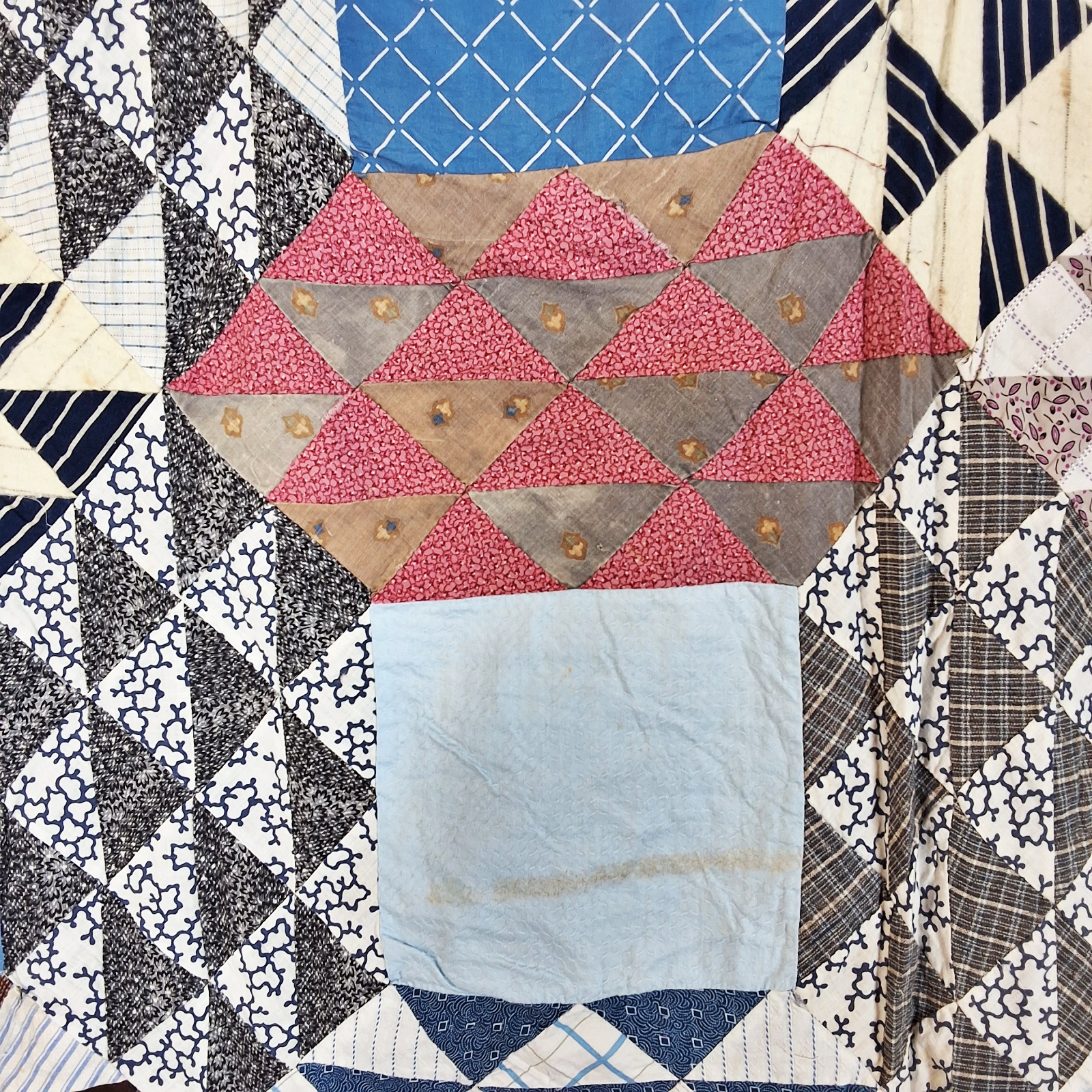 Vintage 1950s Ocean Waves Quilt Top