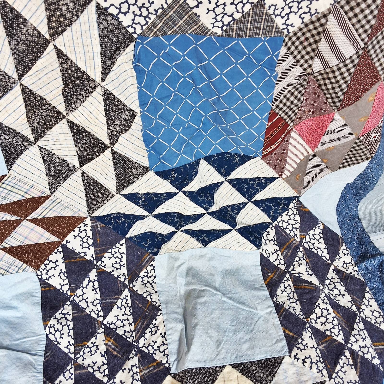 Vintage 1950s Ocean Waves Quilt Top