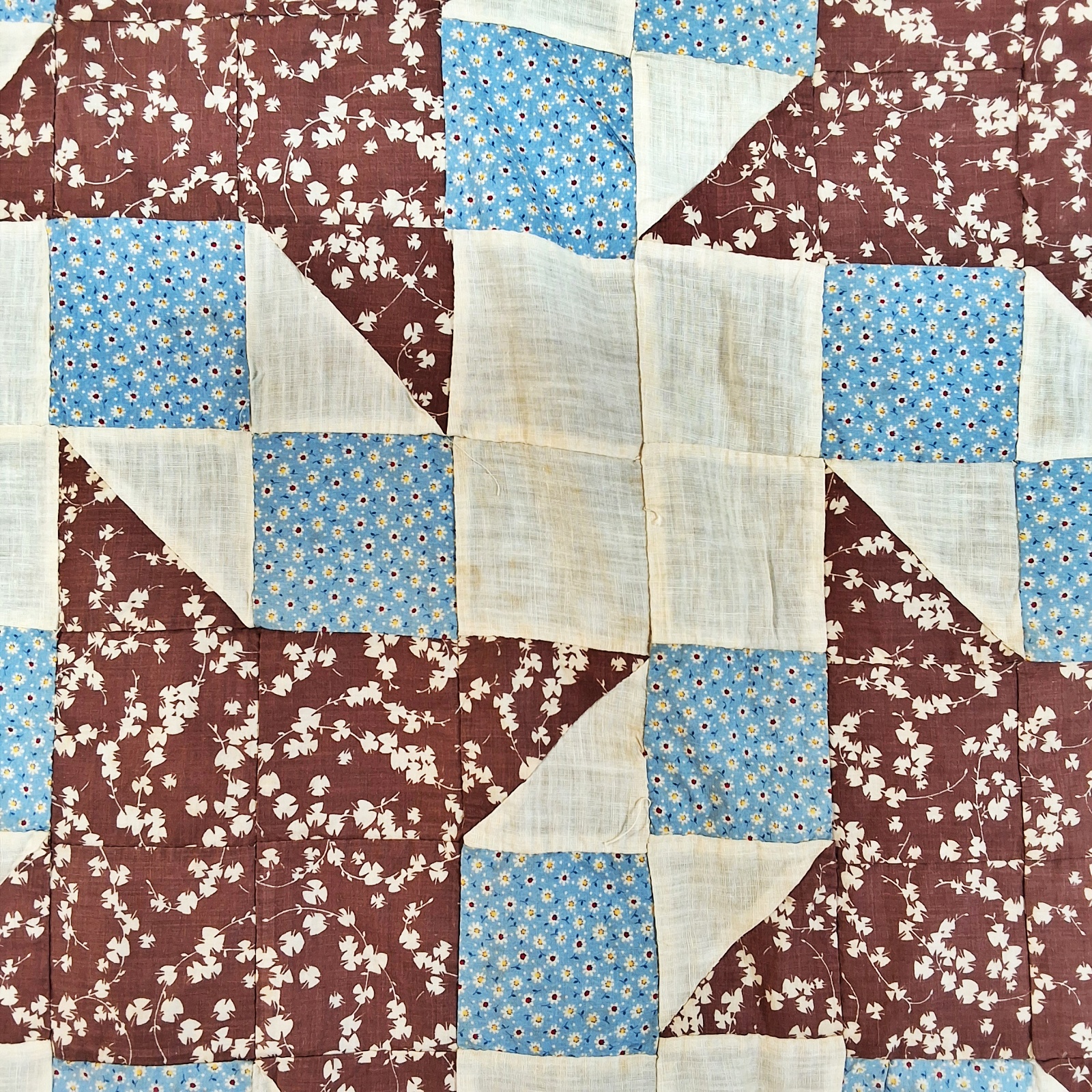Vintage 1940s Pin Wheel Quilt Top