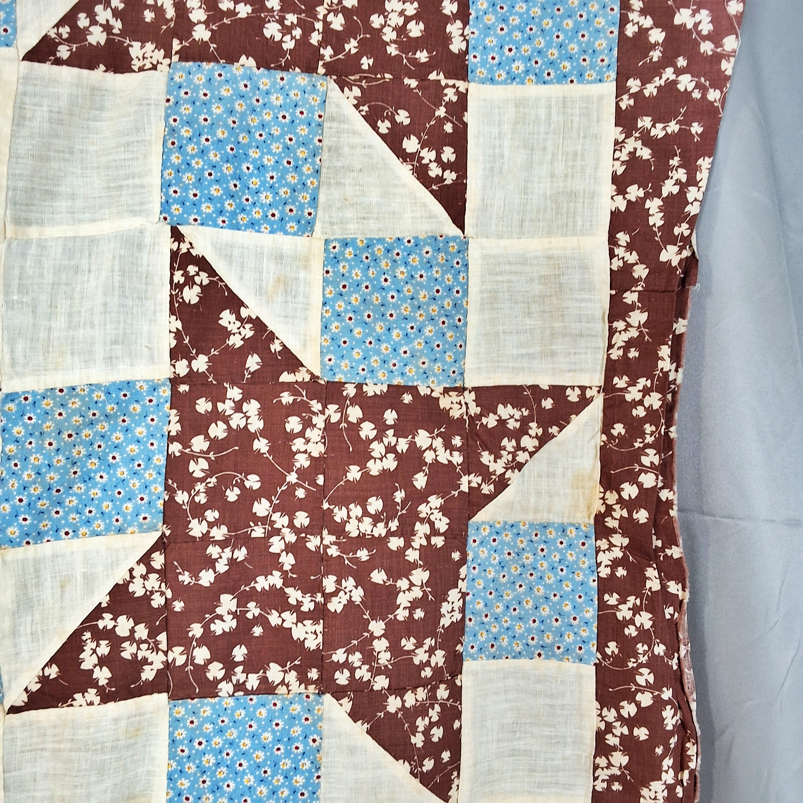Vintage 1940s Pin Wheel Quilt Top