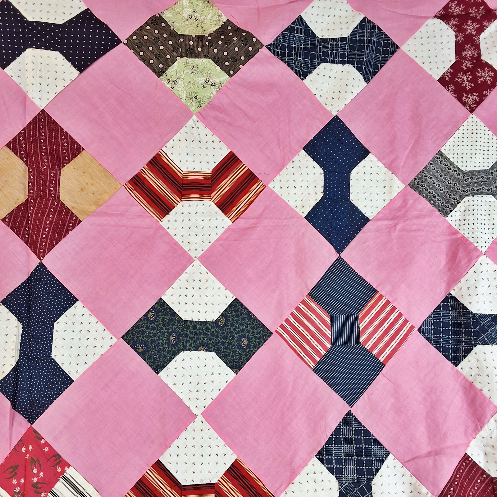 Antique c1890 Bowtie Quilt Top