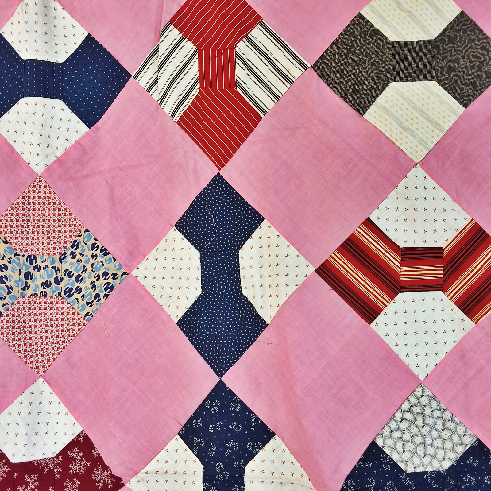 Antique c1890 Bowtie Quilt Top