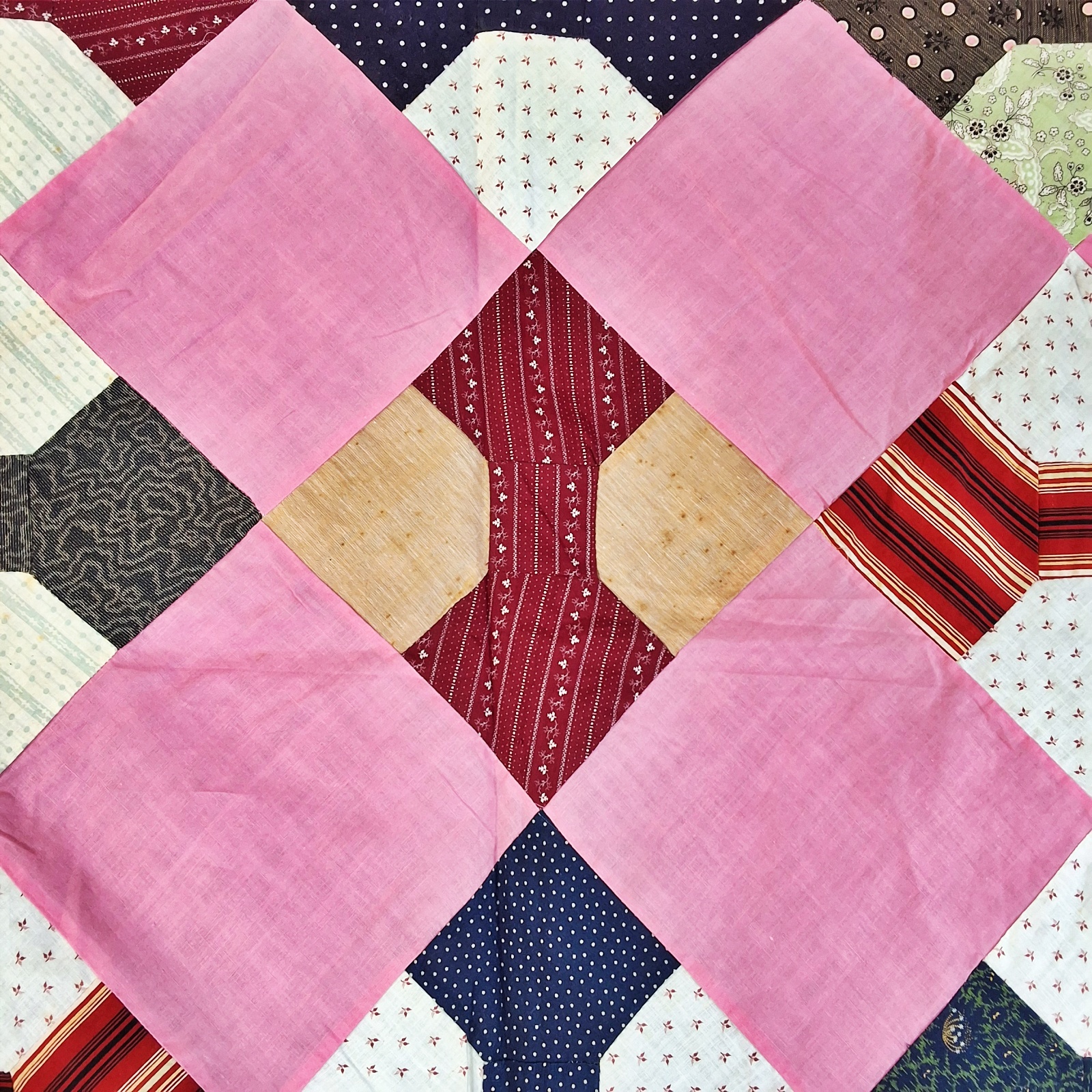 Antique c1890 Bowtie Quilt Top
