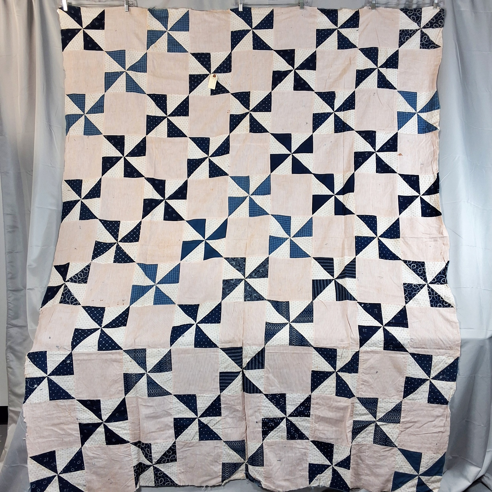 Antique c1900 Pinwheel Quilt Top
