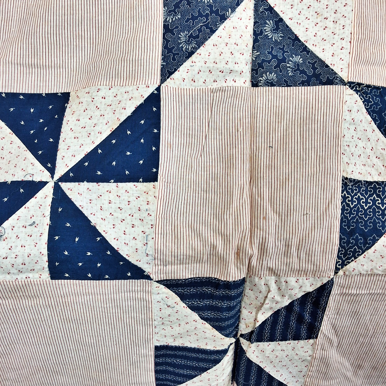 Antique c1900 Pinwheel Quilt Top