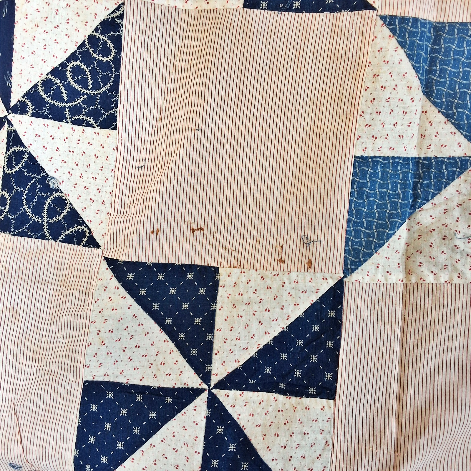 Antique c1900 Pinwheel Quilt Top