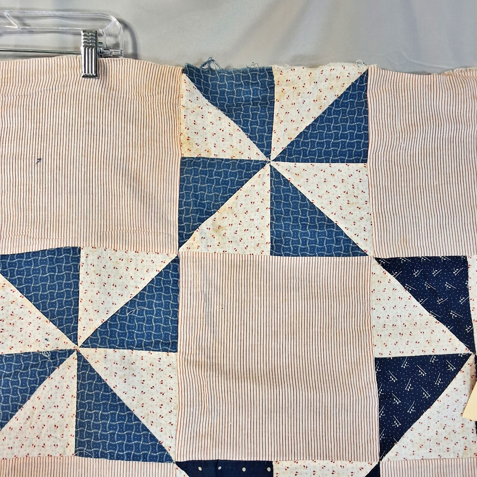 Antique c1900 Pinwheel Quilt Top