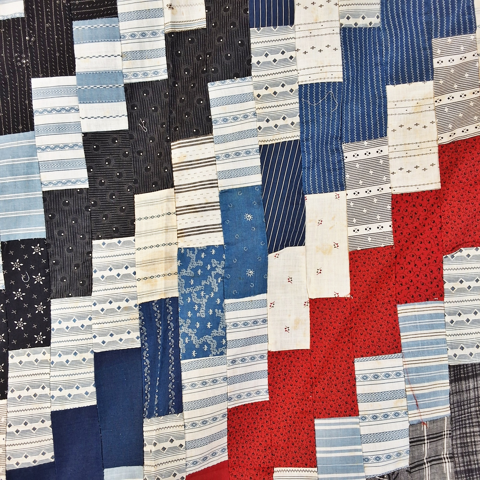 Antique c1890 Zig Zag Quilt Top