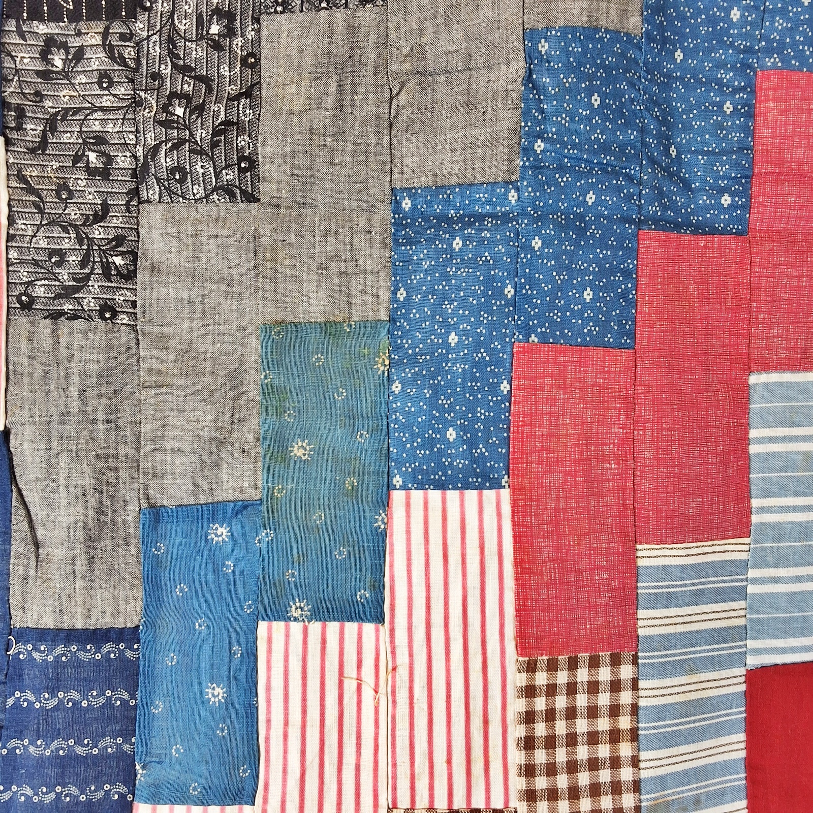 Antique c1890 Zig Zag Quilt Top