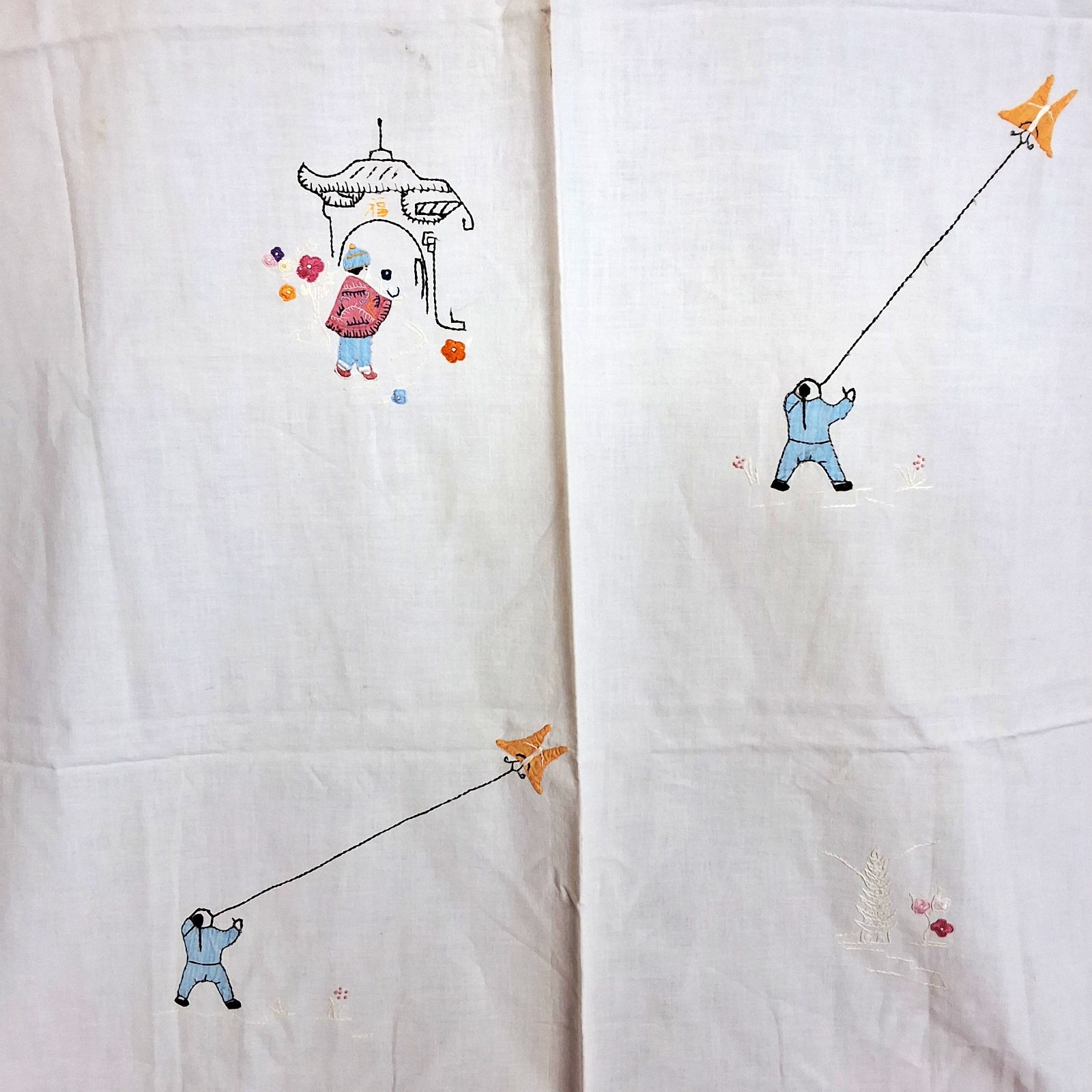 3 Vintage Crib Quilts - Applique and Embroidery